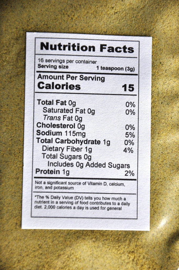 Nutritional Facts label for our delicious Veggie Broth Magic!